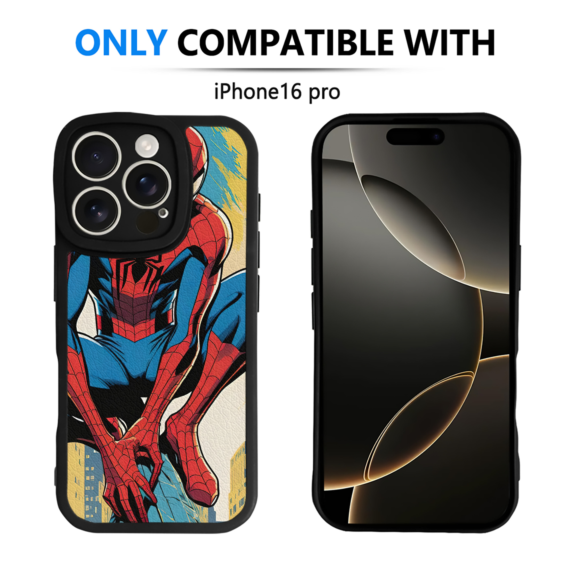 （画像用） Spider Man スパイダーマン 【iPhone 16シリーズ対応】シリコンスマホケース（レザー調） 材質：シリコン